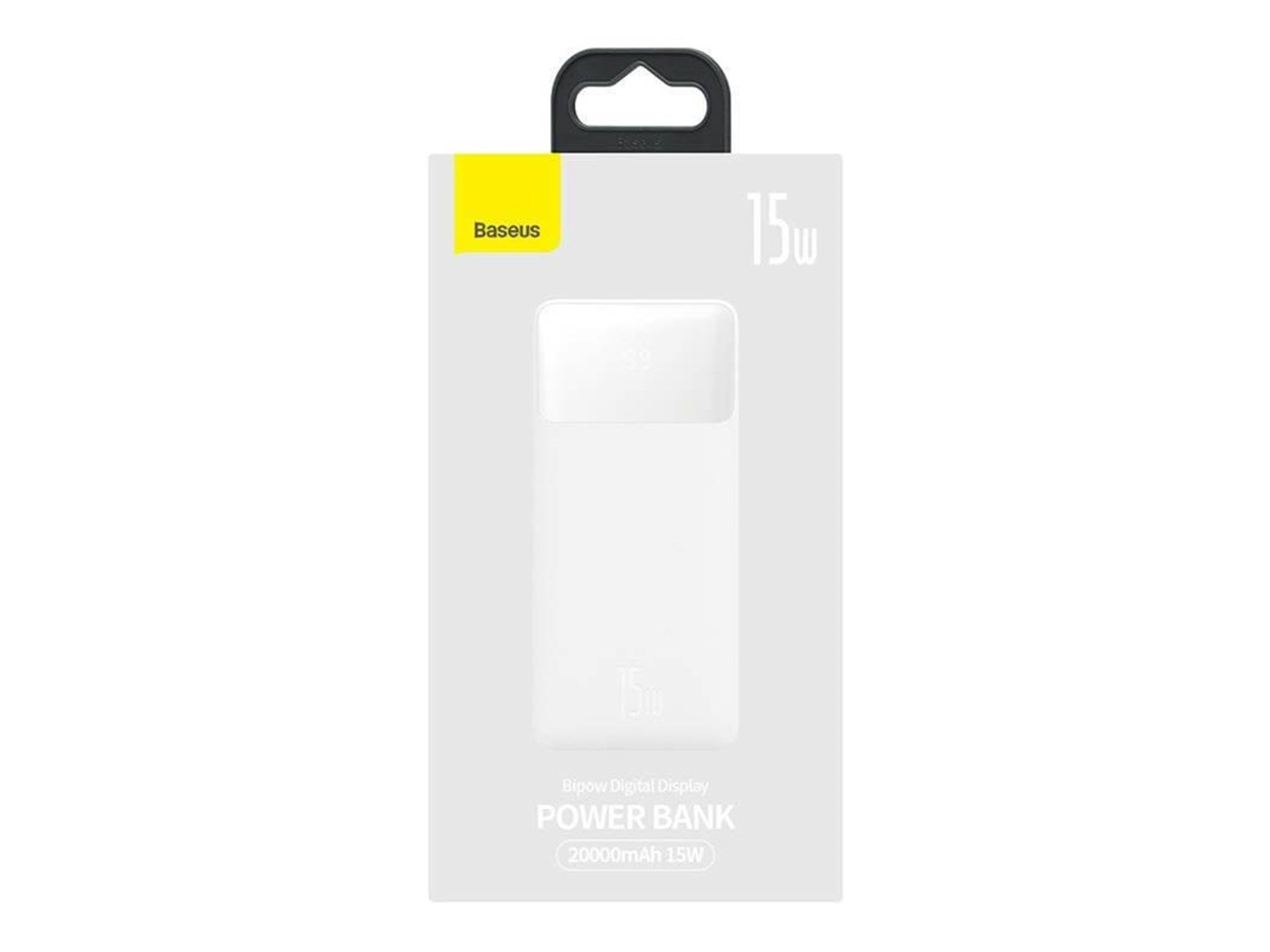 Baseus Bipow 20000mAh 15W - White Powerbank (Akku) - 20000 mAh Baseus Bipow 20000mAh 15W - White Powerbank (Akku) - 20000 mAh